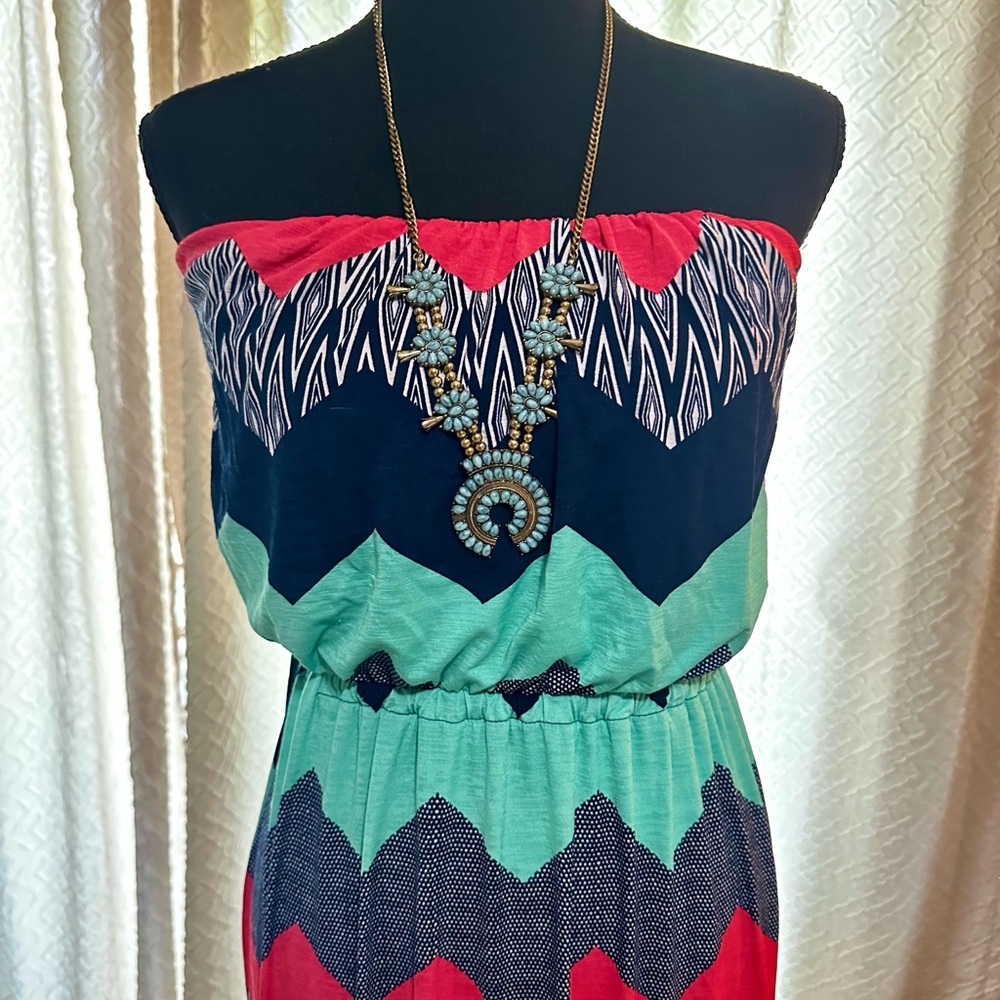 Colorful Maxi Dress - Very Stretchy - Size Small